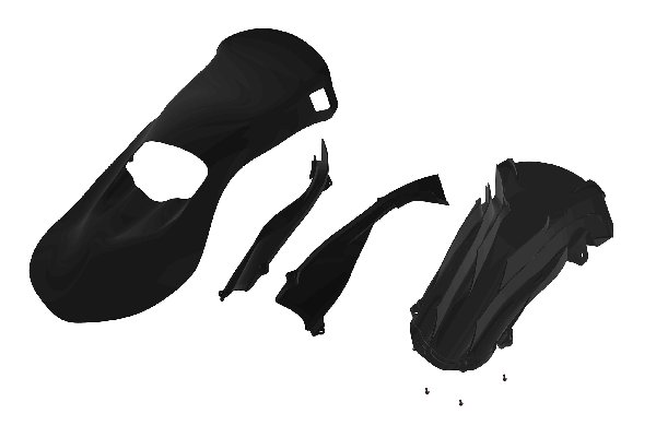 FRONT PANEL EUROSTAR DY-EVO OK/KZ 017-BP-30 BLACK COMPLETE